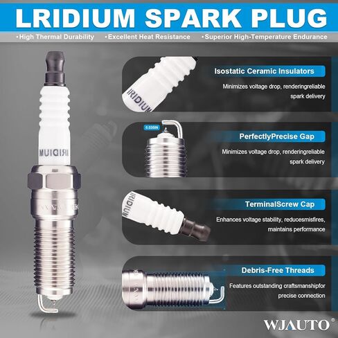 Iridium Spark Plugs 4 Pack, Pre-Gapped OEM Replacement for Chevrolet Equinox Malibu Impala, GMC Terrain, Buick Lacrosse Regal 2.2L L4 2.4L in Kuwait