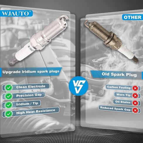 Iridium Spark Plugs 4 Pack, Pre-Gapped OEM Replacement for Chevrolet Equinox Malibu Impala, GMC Terrain, Buick Lacrosse Regal 2.2L L4 2.4L in Kuwait