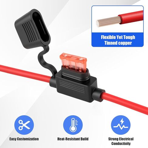 10 AWG Inline Fuse Holder 40A (4-Pack) - ATC Fuse Holder for 12V Car Truck Marine ATV Boat Motorbikes, Upgraded in line Electrical Circuit Protection in Saudi Arabia