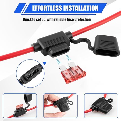 10 AWG Inline Fuse Holder 40A (4-Pack) - ATC Fuse Holder for 12V Car Truck Marine ATV Boat Motorbikes, Upgraded in line Electrical Circuit Protection in Saudi Arabia