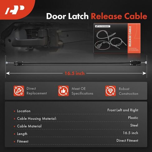 A-Premium 16.5 Inch Door Latch Release Cable Compatible with Chevrolet Silverado 1500 2007-2013, Silverado 2500 HD, Silverado 3500 HD & GMC Sierra 1500, Sierra 2500 HD, Front Left and Right, 2-PC in Saudi Arabia
