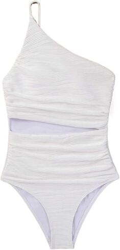 Womens High Waisted Cutout Monokini Swimsuit - Asymmetrical One Piece Swimwear for Beach & Vacation in Saudi Arabia