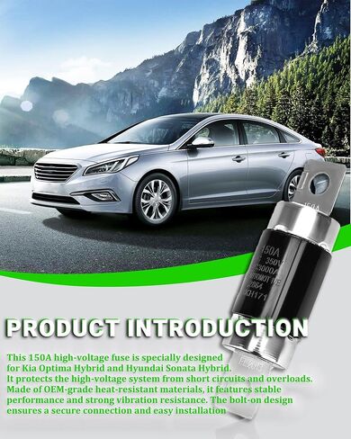 375F2-4R150 فيوز الجهد العالي، متوافق مع Hyundai Sonata Hybrid 2011-2015 مناسب لكيا أوبتيما Hybrid 2011-2013، 150A OEM استبدال 375F24R150 in Kuwait