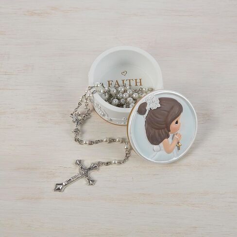 Precious Moments Communion Rosary with Box | Faith is The Light That Guides You Resin Box with Rosary | Communion Gift (Girl) in Saudi Arabia