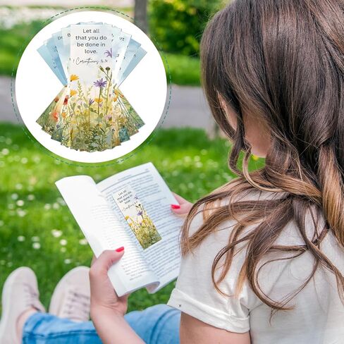هدايا الإشارات المرجعية لآية الكتاب المقدس - 160 قطعة من الإشارات المرجعية للكتاب المقدس على شكل زهرة، مقاطع صفحة للكتب الدينية المسيحية، هدية ملهمة للنساء والرجال، عشاق كتب الكنيسة، لوازم الكتب المدرسية والطلاب in Kuwait