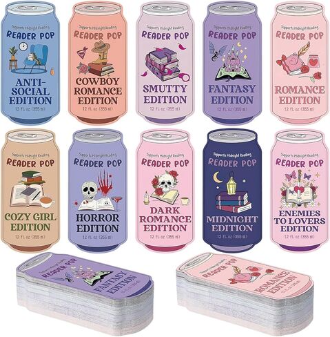200 Pcs Funny Book Club Soda Bookmark Bookish Valentine's Galentine's Day Gifts Drinks Soda Pop Ticket Reading Tracker, Reading Rewards Prizes for Book Lover Women Men School Library in Saudi Arabia