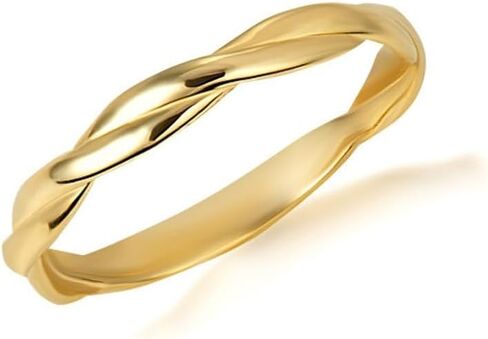 Claddagh Gold Womens 10K أو 14K Gold Rope Twist Tackable Ring Band متوفر باللون الوردي الأصفر والذهب الأبيض مع أحجام حلقات متعددة in Saudi Arabia