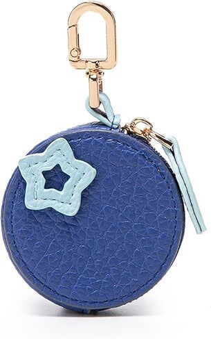 Cute Fruit Coin Purse Bag Charm, Mini PU Leather Coin Change Pouch with Zipper and Keychain, Kawaii Strawberry, Orange, Peach, Apple, Blueberry Wallet for Women, Backpack, Handbag Accessory in Saudi Arabia
