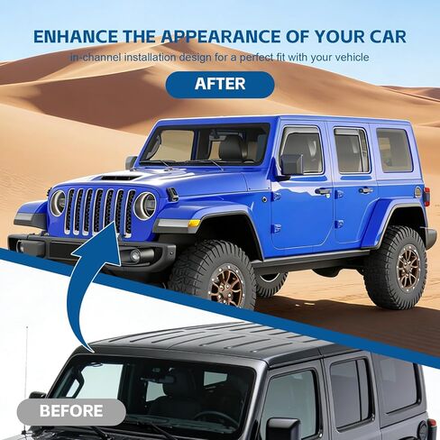 واقيات المطر للنافذة داخل القناة لـ 2018-2025 2026 Jeep Wrangler JL 2020-2026 Gladiator 4 أبواب، أقنعة متينة منحرفة للنوافذ، Wrangler JL JLU Rubicon Sahara الملحقات الخارجية in Kuwait