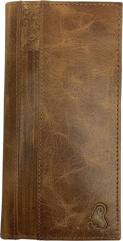 غطاء دفتر شيكات من الجلد الطبيعي للرجال والنساء، محفظة لحمل دفتر الشيكات، RFID، سلسلة الولايات المتحدة الأمريكية (أسمر) in Kuwait