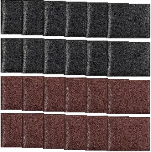 24 قطعة من محافظ جلدية ثنائية الطي للرجال، محفظة رجالية للنقش بنفسك، مع مشبك للنقود، وحامل بطاقات (أسود وبني) in Saudi Arabia