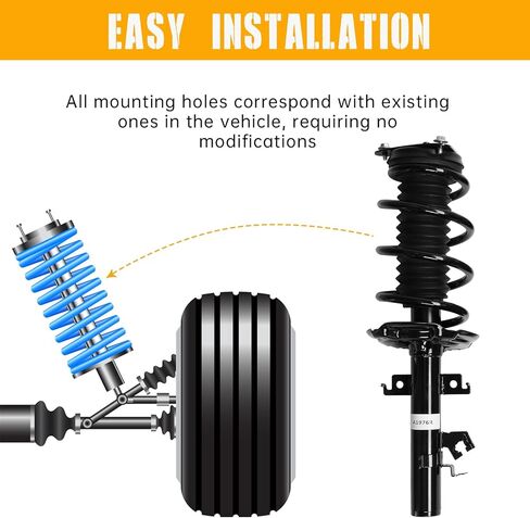 Front Quick Complete Struts Assembly & Rear Shocks Absorbers 173074 173075 37328 Replacement for Nissan Rogue Sport 2014-2020 (Set of 4) in Saudi Arabia
