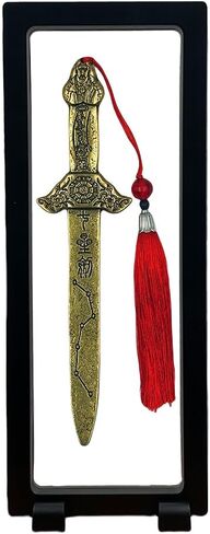 RCWG Chinese Feng Shui Sword. Seven-Star Antiquing Protection Sword, I Ching Good Luck Sword with Red Tassel for Wealth, Success, Health, Safety. Home Office Decoration, Feng Shui Decor in Kuwait