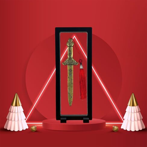 RCWG Chinese Feng Shui Sword. Seven-Star Antiquing Protection Sword, I Ching Good Luck Sword with Red Tassel for Wealth, Success, Health, Safety. Home Office Decoration, Feng Shui Decor in Kuwait