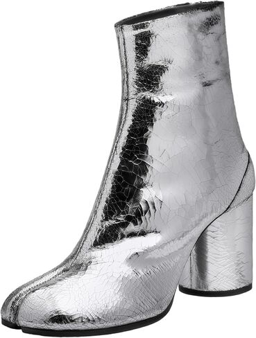 Womens Tabi Boots Split Toe Ankle Boots Chunky Block Heels Booties Japanese Ninja Shoes Mid Heel Block Heels Booties in Saudi Arabia