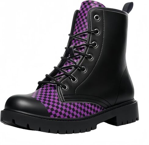 Women's Printed Short Boots Lace-up Block Heel Combat Ankle Booties for Girls Ladies Autumn and Winter Shoes Rose Skull Butterfly FLowers Cartoon Pattern in Saudi Arabia