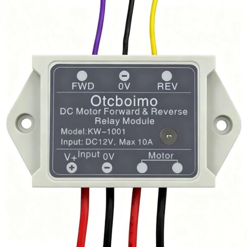 12V Forward Reverse Motor Switch, DC Motor Reversing Relay Controller 10A, Manual Switch Control for Linear Actuator, Winch Solenoid Relay, DIY Motor Projects in Kuwait