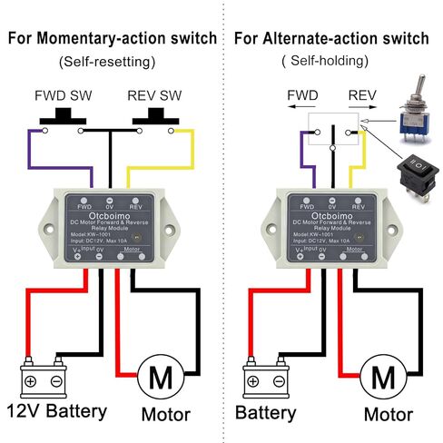 12V Forward Reverse Motor Switch, DC Motor Reversing Relay Controller 10A, Manual Switch Control for Linear Actuator, Winch Solenoid Relay, DIY Motor Projects in Kuwait