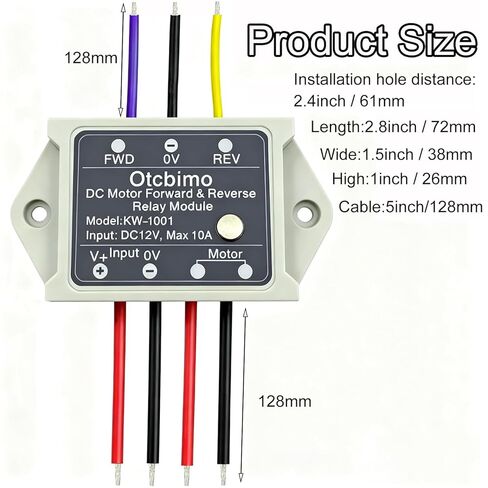 12V Forward Reverse Motor Switch, DC Motor Reversing Relay Controller 10A, Manual Switch Control for Linear Actuator, Winch Solenoid Relay, DIY Motor Projects in Kuwait