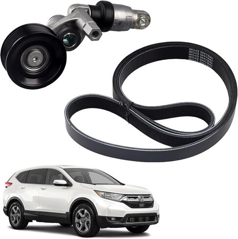 طقم شداد حزام القيادة بديل لسيارة Honda Accord 2013-2017، CR-V 2015-2017، Civic 2016-2017، لـ Acura TLX 2015-2017 - حزام سير السربنتين وبكرة المحرك 311105LAA02 7PK1440 31170-5A2-A03 in Kuwait