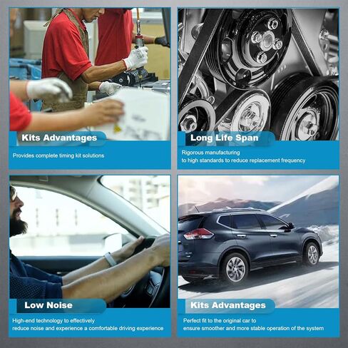 طقم شداد حزام القيادة بديل لسيارة Honda Accord 2013-2017، CR-V 2015-2017، Civic 2016-2017، لـ Acura TLX 2015-2017 - حزام سير السربنتين وبكرة المحرك 311105LAA02 7PK1440 31170-5A2-A03 in Kuwait