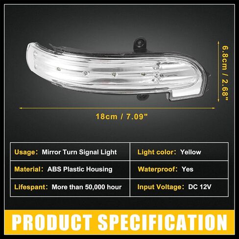 الجبهة اليمنى باب الرؤية الخلفية الجانب الجناح مرآة LED بدوره إشارة الضوء رقم A2038201621 مؤشر مصباح الوامض لمرسيدس بنز C230 2005-2007 مادة متينة in Saudi Arabia