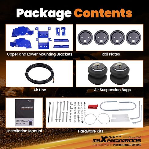 طقم أكياس تعليق هوائي خلفي maxpeedingrods 7500 رطل لسيارة GMC Sierra شيفروليه سيلفرادو 2500 HD 3500 HD 4WD 2020-2025 طقم زنبرك هوائي للشاحنات in Saudi Arabia