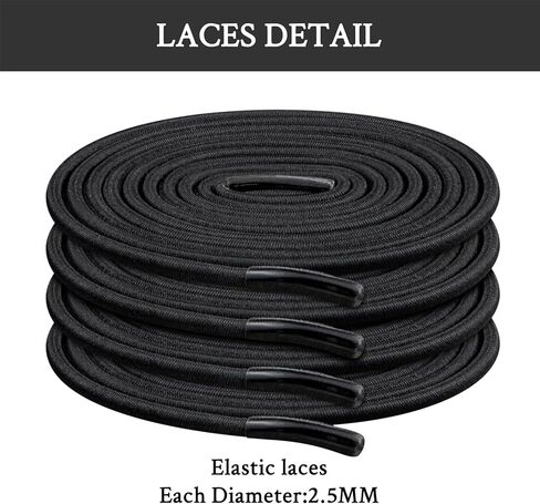 Endoto 2 Pairs Elastic Shoe laces for Skechers, No Tie Stretchy Bungee Replacement Shoelaces Strings for Shoes in Saudi Arabia