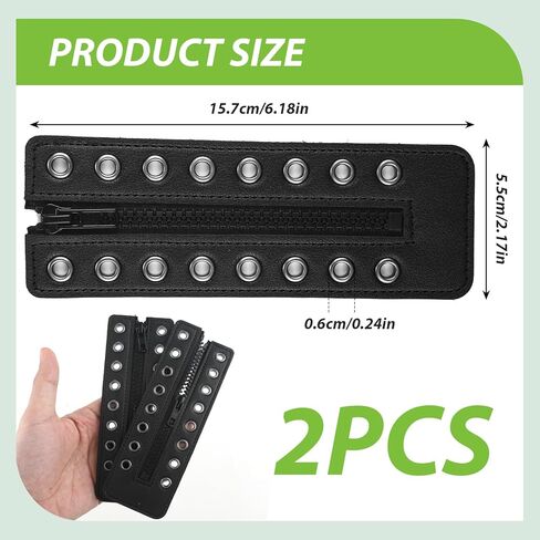 2 Pcs Boot Zipper Inserts, PU Leather Lace in Zippers with 8 Metal Eyelets, Easy On Off for Sneakers and Work Shoes in Saudi Arabia