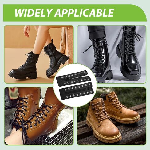 2 Pcs Boot Zipper Inserts, PU Leather Lace in Zippers with 8 Metal Eyelets, Easy On Off for Sneakers and Work Shoes in Saudi Arabia