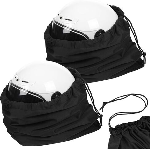 2 PCS Ski Helmet Bag, Black Welding Helmet Bag Motorcycle Hood Bags with Drawstring Large Capacity Lightweight Helmets Storing Bags for Football Bicycle Travel Riding Supplies in Saudi Arabia