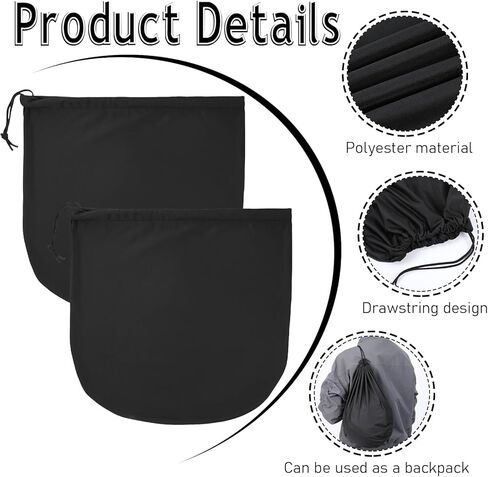 2 PCS Ski Helmet Bag, Black Welding Helmet Bag Motorcycle Hood Bags with Drawstring Large Capacity Lightweight Helmets Storing Bags for Football Bicycle Travel Riding Supplies in Saudi Arabia