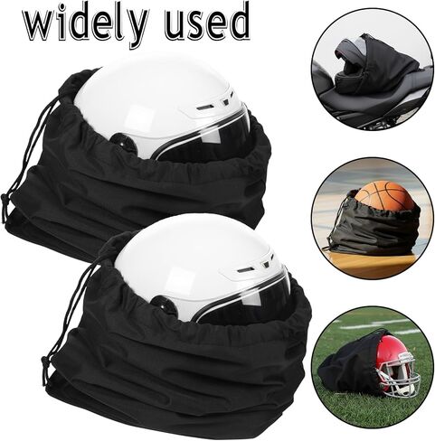 2 PCS Ski Helmet Bag, Black Welding Helmet Bag Motorcycle Hood Bags with Drawstring Large Capacity Lightweight Helmets Storing Bags for Football Bicycle Travel Riding Supplies in Saudi Arabia