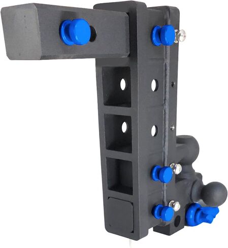 The Patriot - حامل كروي متعدد المهام من الفولاذ الصلب لجهاز الاستقبال شديد التحمل، خطاف محوري، قابل للتعديل، خطوة، إزاحة، وصلة ربط ارتفاع من الفئة V بوزن 30.000 رطل. (نسيج أسود - لمسة زرقاء، 2") in Kuwait