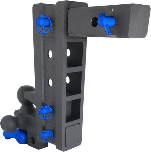 The Patriot - حامل كروي متعدد المهام من الفولاذ الصلب لجهاز الاستقبال شديد التحمل، خطاف محوري، قابل للتعديل، خطوة، إزاحة، وصلة ربط ارتفاع من الفئة V بوزن 30.000 رطل. (نسيج أسود - لمسة زرقاء، 2") in Kuwait