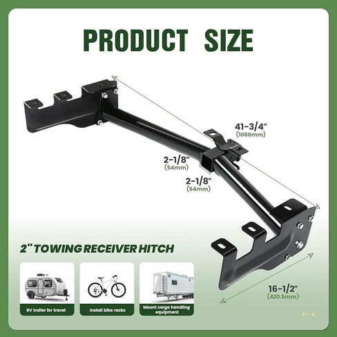 Class 3 Trailer Hitch Compatible with 1999-2013 Chevrolet Silverado GMC Sierra 1500 2" Receiver Black Steel Replacement for 44563 in Saudi Arabia