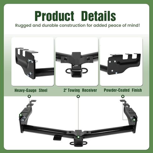Class 3 Trailer Hitch Compatible with 1999-2013 Chevrolet Silverado GMC Sierra 1500 2" Receiver Black Steel Replacement for 44563 in Saudi Arabia