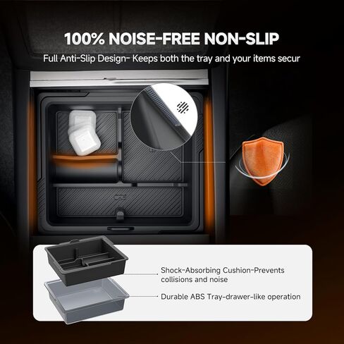 منظم وحدة التحكم المركزية لـ Tesla New Model Y Juniper/Model 3 [تصميم من طبقتين، سهل الانزلاق] حافظ على وحدة التحكم خالية من الفوضى وتناسب مخصص لطراز 2024-2026 موديل 3 وملحقات Juniper Model Y، 4 قطع in Kuwait