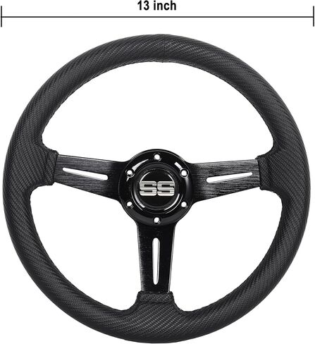 N2MU Golf Cart Steering Wheel 13 inch Universal for Club Car DS Precedent Tempo EZGO RXV TXT Yamaha Black in Saudi Arabia