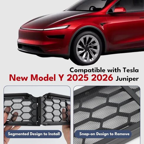 بطانة شبكية أمامية لسيارة Tesla Model Y 2025 2026 Juniper - غطاء شبكي سهل التركيب مع حماية من الحشرات وإكسسوارات حماية للتهوية مثالية للحفاظ على نظافة مدخل الهواء الأمامي in Kuwait