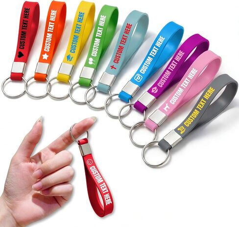BEXOA 5-1000 Pcs Custom Silicone Keychains Bulk, Personalized Text Logo, Customized Keyring for Events, Motivetion, Awareness in Saudi Arabia