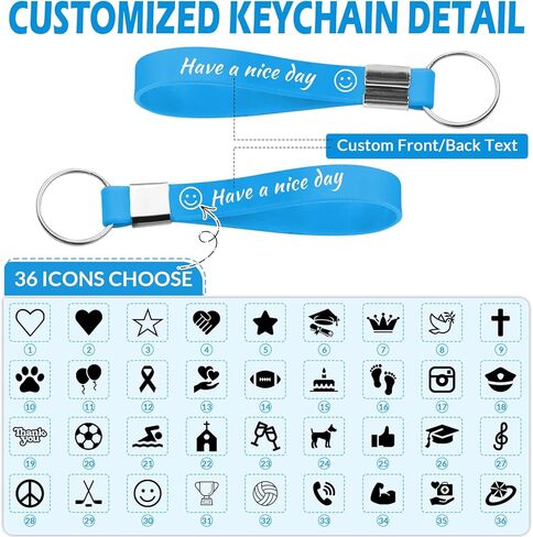 BEXOA 5-1000 Pcs Custom Silicone Keychains Bulk, Personalized Text Logo, Customized Keyring for Events, Motivetion, Awareness in Saudi Arabia