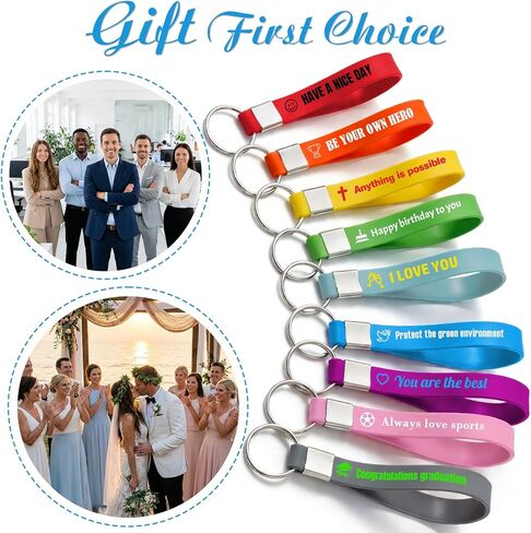 BEXOA 5-1000 Pcs Custom Silicone Keychains Bulk, Personalized Text Logo, Customized Keyring for Events, Motivetion, Awareness in Saudi Arabia