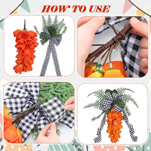 Dingion 24 Inch Easter Tulip Carrot Wreath for Front Door Spring Tulip Door Hanger Artificial Orange Carrot Wreath for Porch Wall Home Indoor Outdoor Easter Decoration in Saudi Arabia