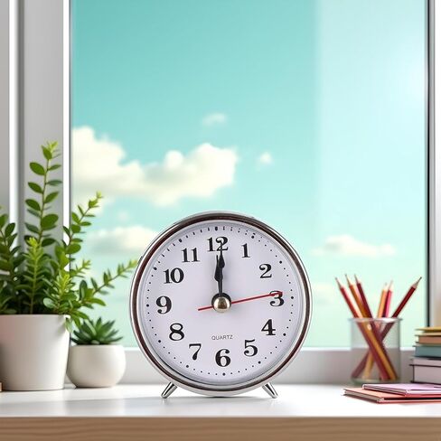 1 قطعة صغيرة فضية 2-1/2 إدراج ساعة 65 مللي متر حركة مستديرة ساعة بيضاء وجه لهجة الأرقام العربية رئيس ديكور المنزل الصغير المنتج in Kuwait