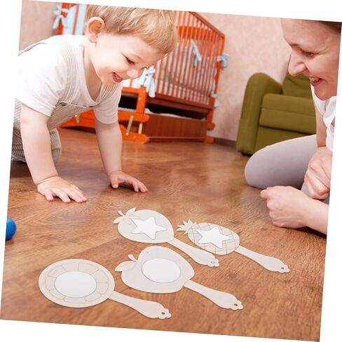 LIFKOME 10sets Craft Mirror Boys and Girls Handheld Mini Princess Mirror for Boys and Girls Art Painting Party Favor in Saudi Arabia
