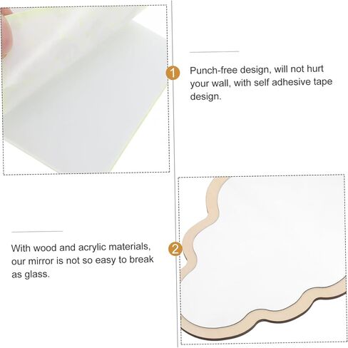 VICASKY Nordic Wooden Tabletop Safety Mirror for Decoration Craft Durable and Fadeless Non Slip Base for Makeup and Dressing in Saudi Arabia