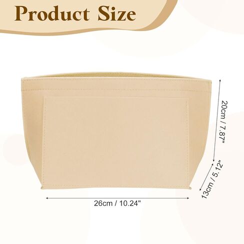 uxcell Purse Organizer Insert, Felt Tote Bag Organizer Insert, Purse Dividers for Handbag Inside Purse, Beige in Saudi Arabia