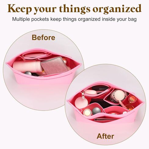 uxcell Purse Organizer Insert, Felt Tote Bag Organizer Insert, Purse Dividers for Handbag Inside Purse, Beige in Saudi Arabia