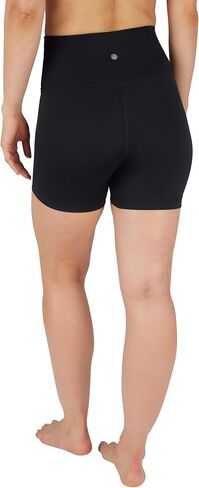 Yogalicious Womens 5", 7" High Waisted Biker Shorts Squat Proof Workout Yoga Short 2 Pack - Sugar Plum/Black 5" Elastic Free - Large in Saudi Arabia